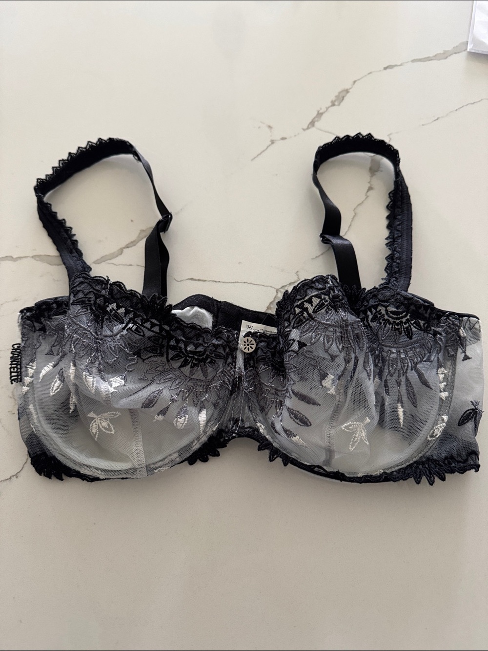 Chantelle Black Sheer Lace Underwire Bra
